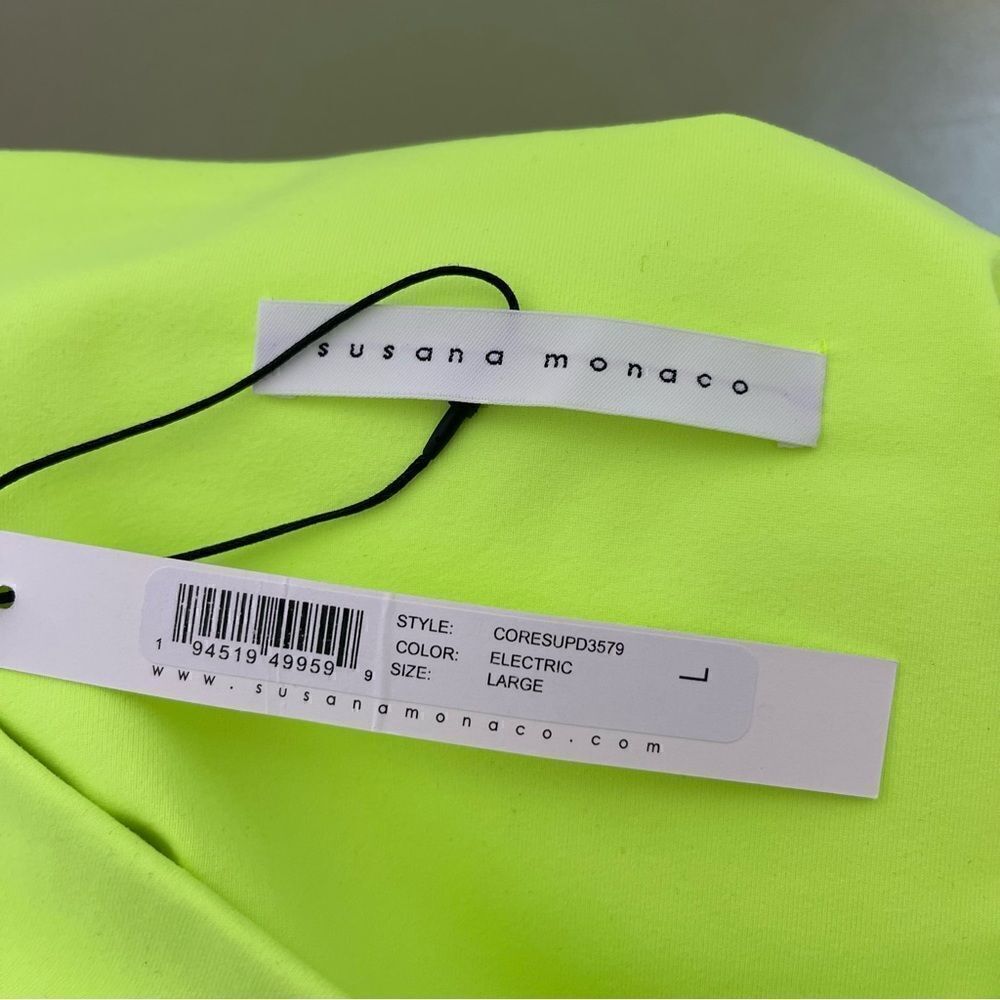 Susana Monaco Neon Yellow Strapless Tube Mini Dress L - Picture 3 of 5